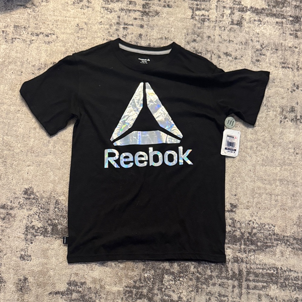 Reebok Black Tee with Iridescent Logo
